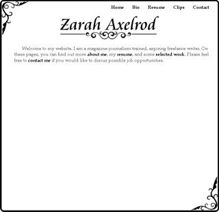 Zarah Axelrod home page